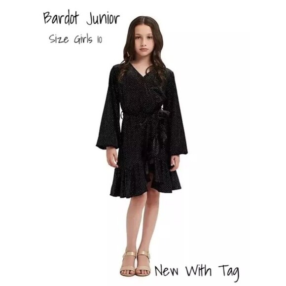 Bardot Junior Girl’s Velour Wrap Dress Size 10 US New With Tag - Picture 1 of 5